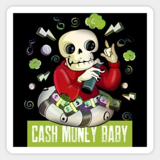 Awesome Skeleton Music Loving Sailor Cash Money Skull Magnet